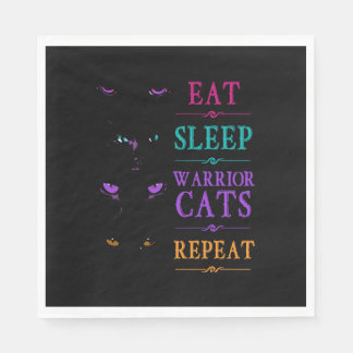Funny Eat Sömnhammaren Cats Repeat Funny Cat Warr Pappersservett