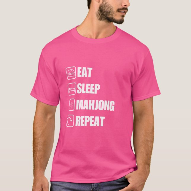 Funny Eat Ssov Mahjong Repeat T Shirt (Framsida)