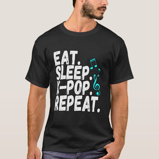 Funny Eat Sviloläge K Pop Repeat Oppa Idols Bias S T Shirt (Framsida)