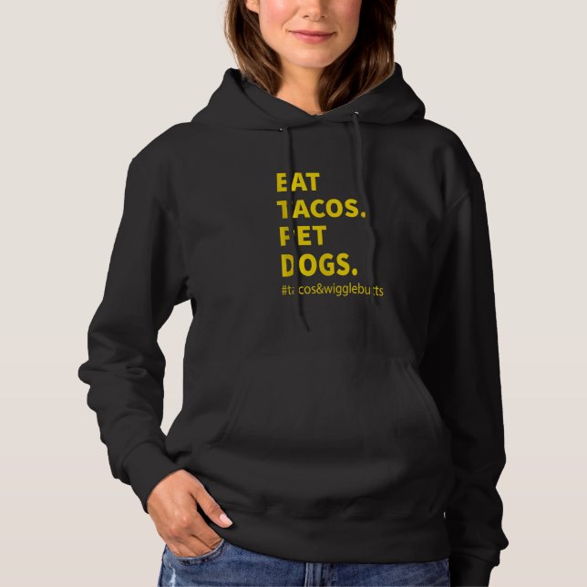 Funny Eat Tacos Pet Hundar tacos wigglebutts Vinta T Shirt (Framsida)