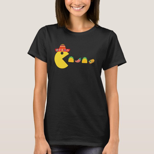 Funny Eating Taco Chili Food Cinco De Mayo Mexican T Shirt (Framsida)