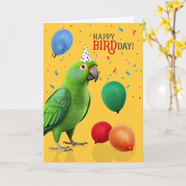 Funny Eclectus Parrot Birthday Humor Kort (Gul blomma)