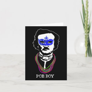Funny Edgar Allan Poe Mardi Gras Mashup 1 Kort