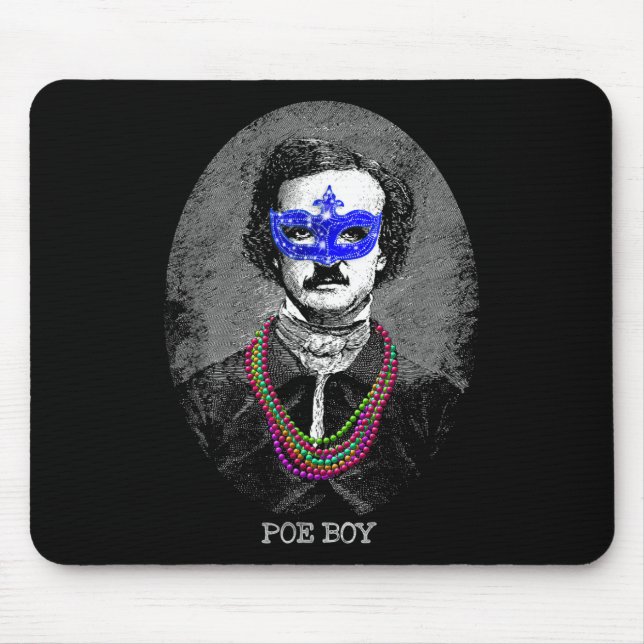 Funny Edgar Allan Poe Mardi Gras Mashup Musmatta (Framsidan)