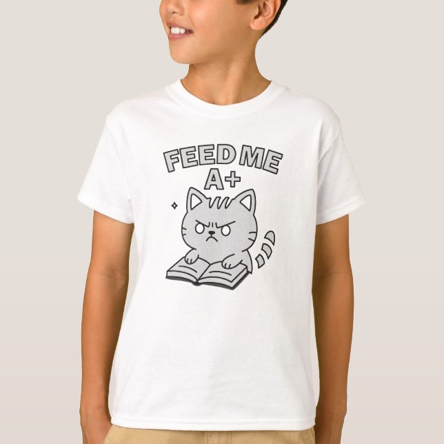 Funny Edgy Cat Bok T Shirt (Framsida)