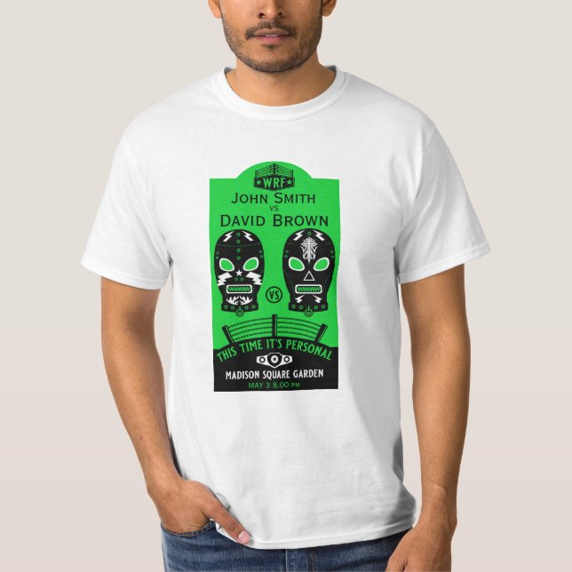 Funny Editable Wrestling Tävling T Shirt (Framsida)