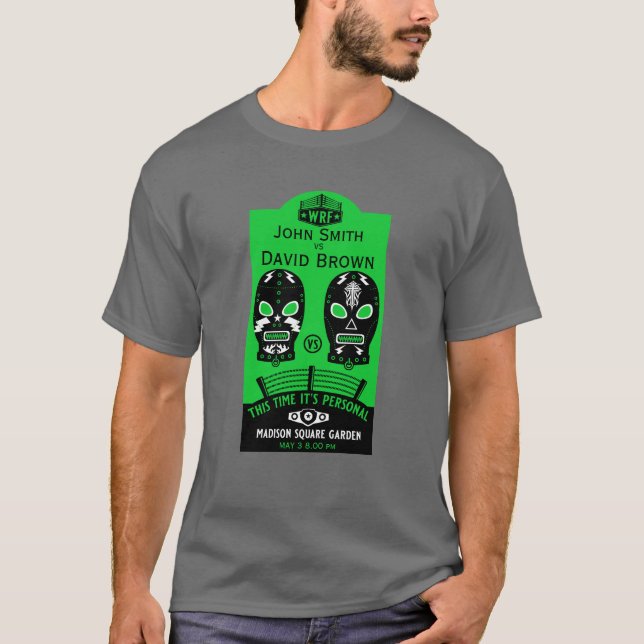 Funny Editable Wrestling Tävling T Shirt (Framsida)