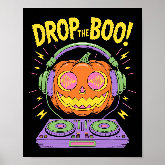 Funny Edm Dj Halloween Pumpkin Poster (Framsidan)