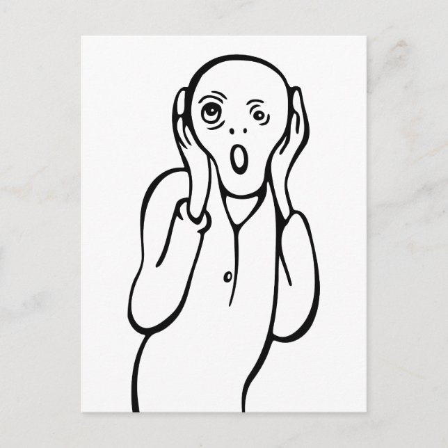 Funny Edvard Munch Skräm Parody Tecknad Vykort (Framsida)