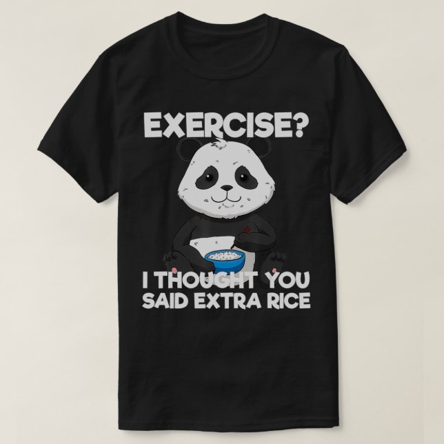 Funny Eercise Etra Ris Panda Pun Training Lazy Wo T Shirt (Design framsida)