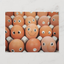 Funny Egg Ansikte - Frukost-utskrift Vykort