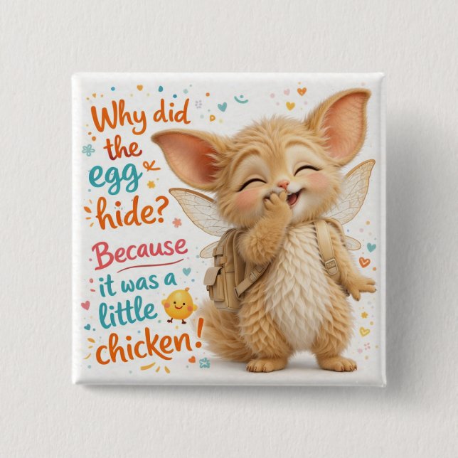 Funny Egg Dad Joke Knapp (Framsida)