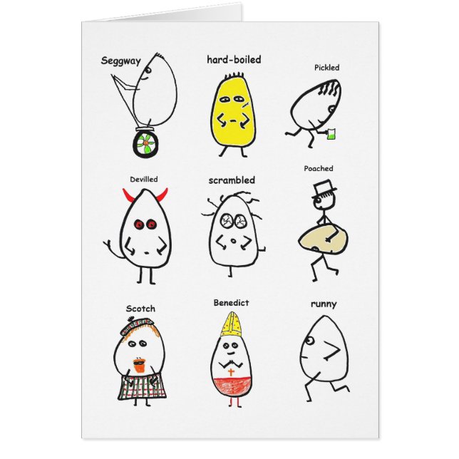 Funny Egg Puns Hälsningskort (Framsidan)