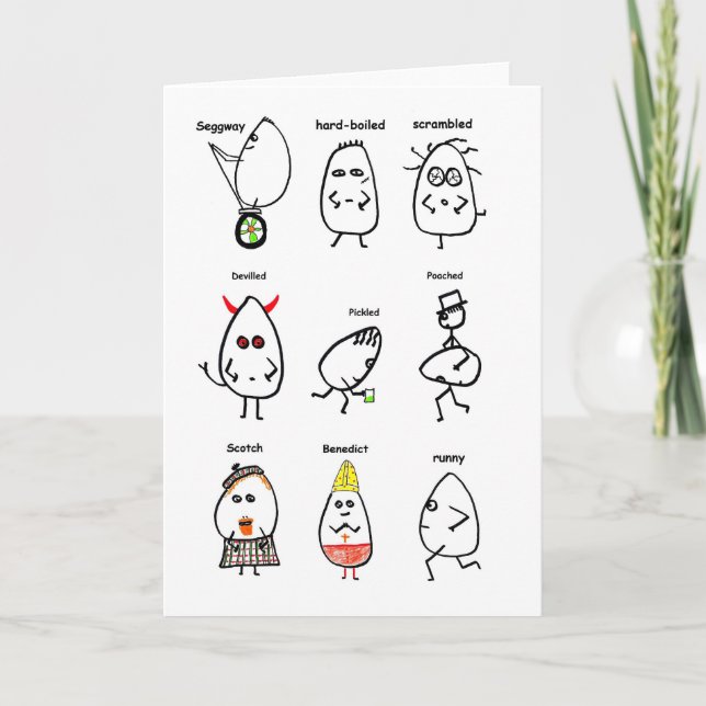 Funny Egg Puns Helgkort (Framsida)