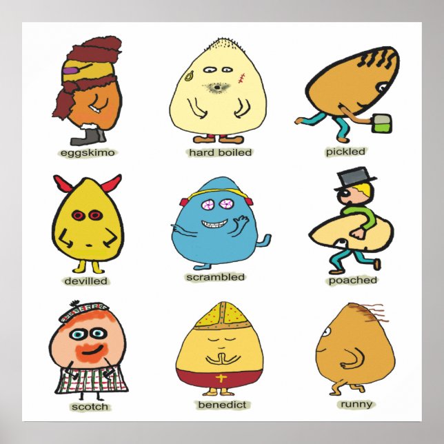 Funny Egg Puns Poster (Framsidan)