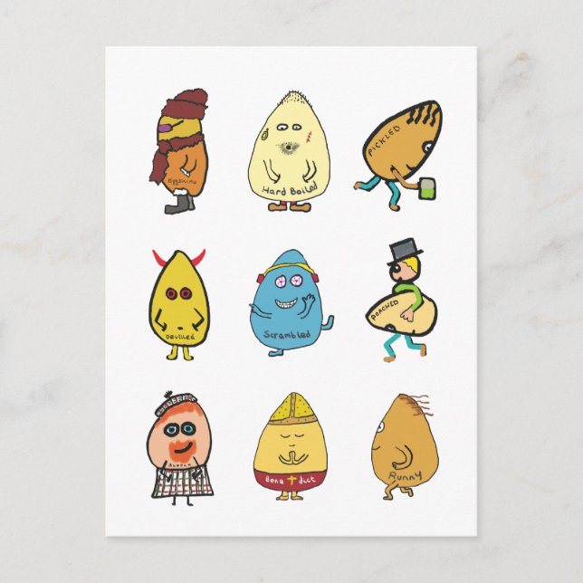 Funny Egg Puns Vykort (Framsida)