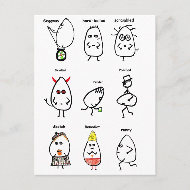Funny Egg Puns Vykort (Framsida)