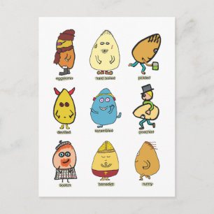 Funny Egg Puns Vykort