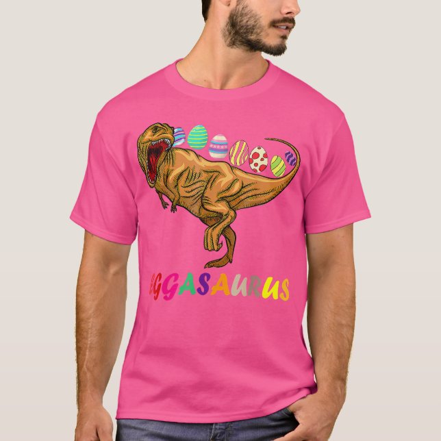 Funny Eggasaurus Stegosaurus Egg Dinosaur Lycklig  T Shirt (Framsida)