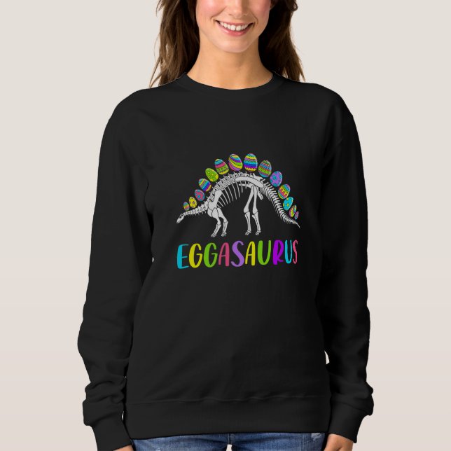Funny Eggasaurus Stegosaurus Egg Dinosaur Lycklig  T Shirt (Framsida)