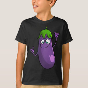 Funny Eggplant-design För manar Women Fruit Vegeta T Shirt