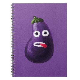 Funny Eggplant Tecknade figurer Cute Vegetable Anteckningsbok