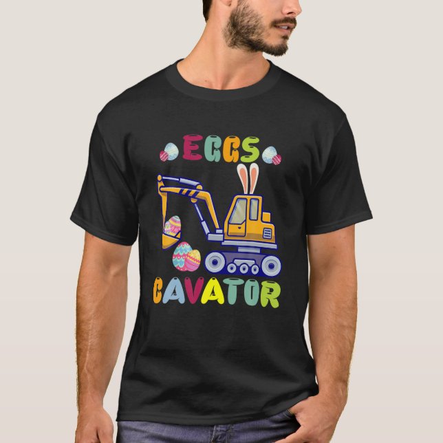 Funny Eggscavator Påskägg Hunt För barn Småbarn T Shirt (Framsida)