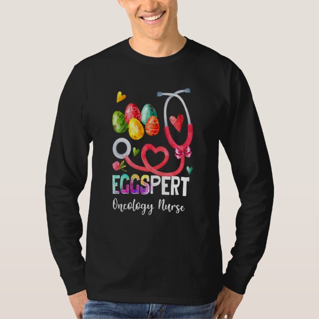 Funny Eggspert Oncology Nurse Bunny Stethoscope Ea T Shirt (Framsida)