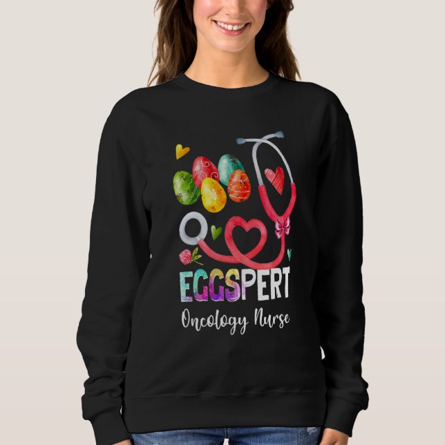 Funny Eggspert Oncology Nurse Bunny Stethoscope Ea T Shirt (Framsida)