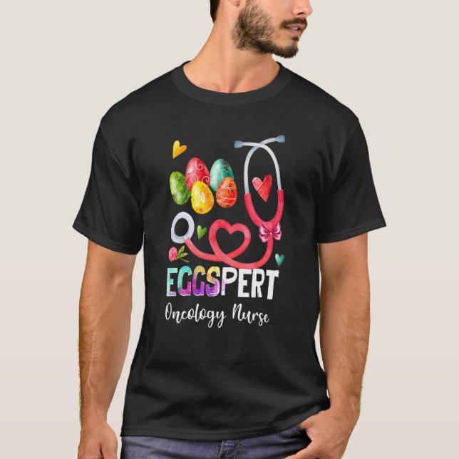 Funny Eggspert Oncology Nurse Bunny Stethoscope Ea T Shirt (Framsida)