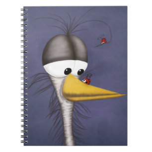 Funny Egret Tecknad Anteckningsbok