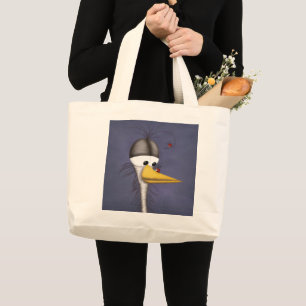 Funny Egret Tecknad Jumbo Tygkasse
