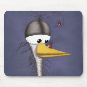 Funny Egret Tecknad Musmatta