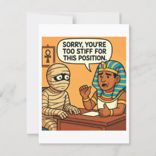 Funny Egyptian Mummy Stena jobbintervjukort Vykort
