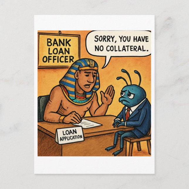 Funny egyptisk Loan Officer | Faraoh avvisning Vykort (Framsida)