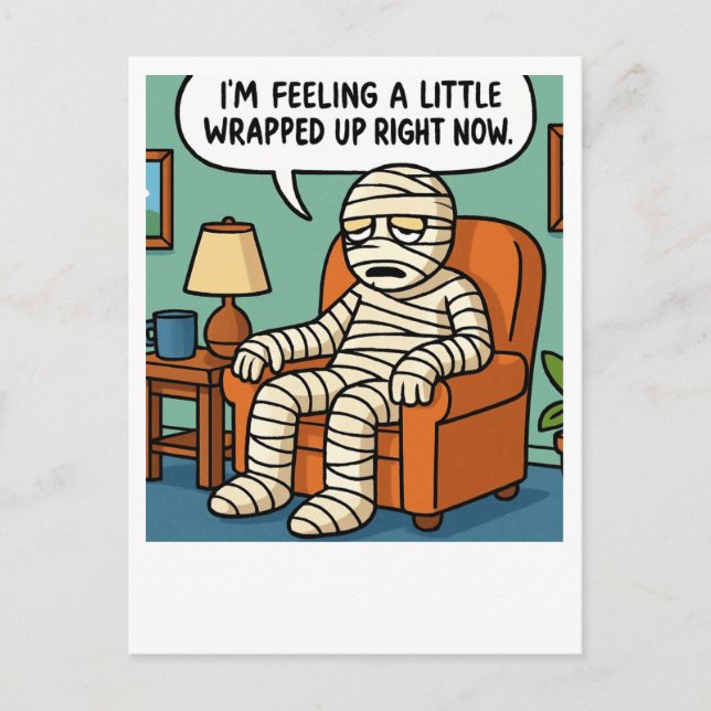 Funny egyptisk Mummy Joke Postcard Vykort (Framsida)