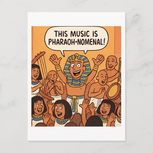 Funny egyptisk Pharaoh | Pharaoh-Nomenclature Musi Vykort (Framsida)