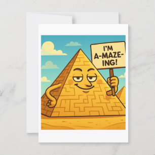 Funny egyptisk Pyramid Maze A-MAZE-ING-kort Vykort