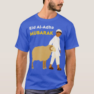 Funny Eid al adha Eid mubarak med får Cute curl T Shirt