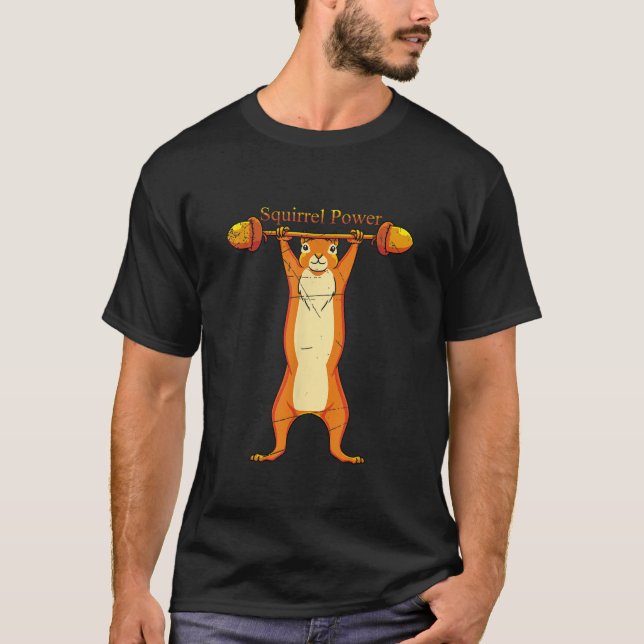 Funny ekorre Power Workout Gift Squirrel T Shirt (Framsida)