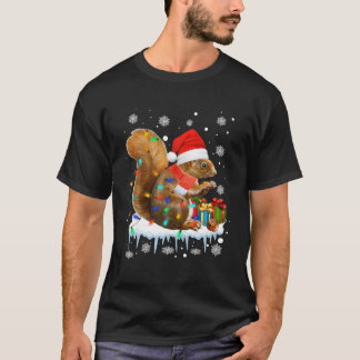 Funny ekorrel Juldekorationer Santa Hat Xma T Shirt