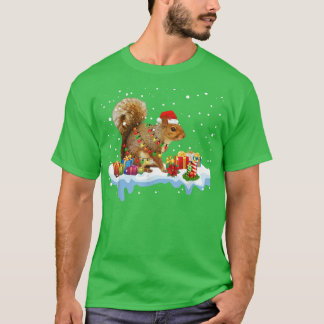 Funny ekorrel Juldekorationer Santa Hat Xma T Shirt