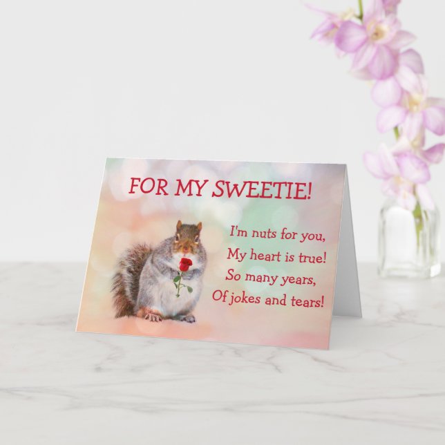 Funny ekorrel Poetry Birthday Kort (Orkide)