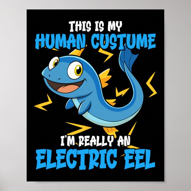 Funny Electric Eel Costume Design Djur älskare El Poster (Framsidan)