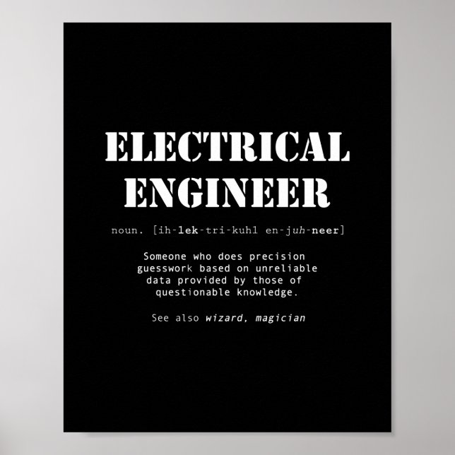 Funny Electrical Ingenjör Definition Gift Poster (Framsidan)
