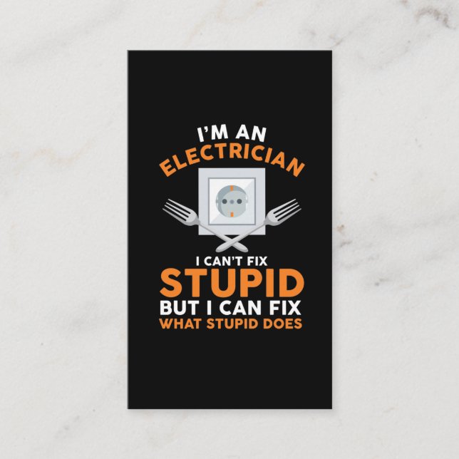 Funny Electrician Advice Crateur Expert Humor Visitkort (Framsida)