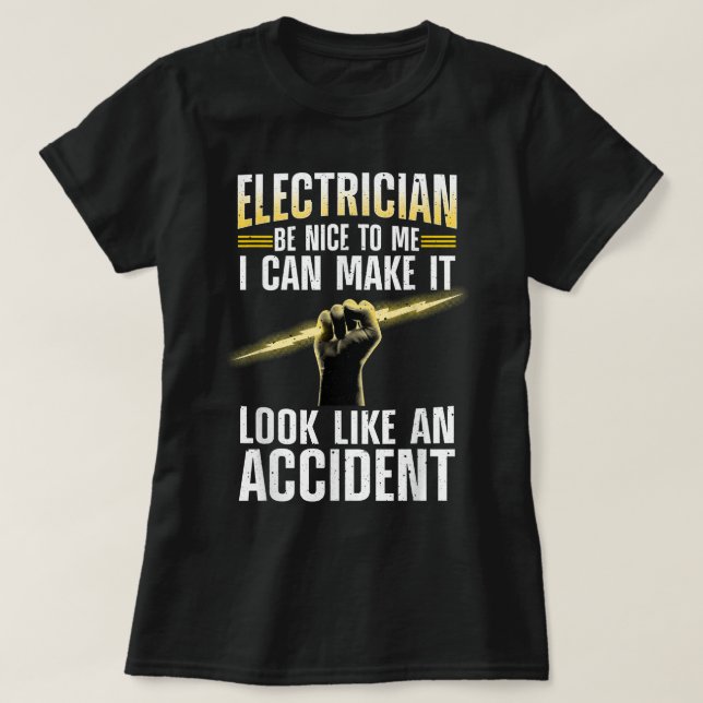 Funny Electrician Art För manar Women Professionel T Shirt (Design framsida)
