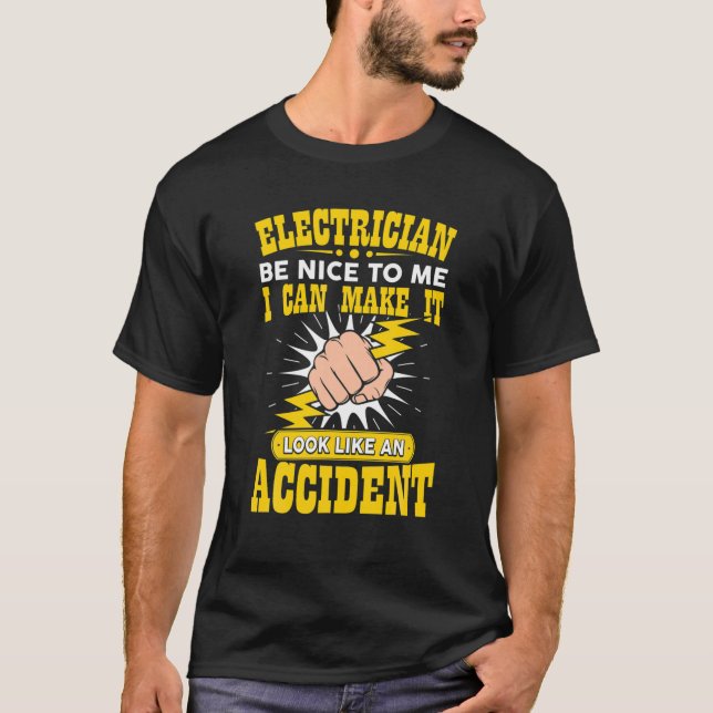 Funny Electrician Art Manar Electrical Ingenjör Hu T Shirt (Framsida)