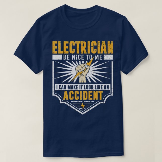 Funny Electrician Art Manar Electrical Ingenjör Hu T Shirt (Design framsida)