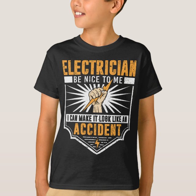 Funny Electrician Art Manar Women Work Electrical  T Shirt (Framsida)